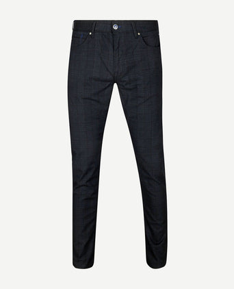 V7 rider broek ruit donkerblauw