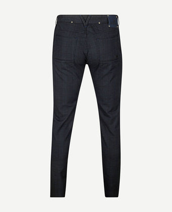 V7 rider broek ruit donkerblauw