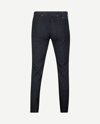V7 rider broek ruit donkerblauw