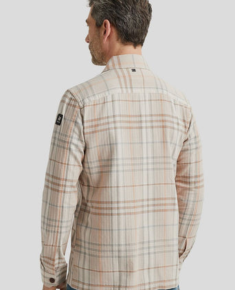Overshirt ruiten beige