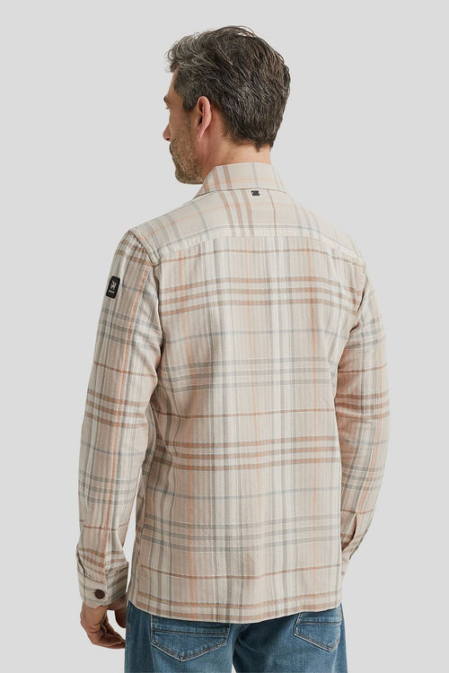 Overshirt ruiten beige