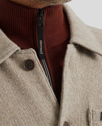 Overshirt button beige