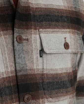 Overshirt brushed wolblend ruit grijs