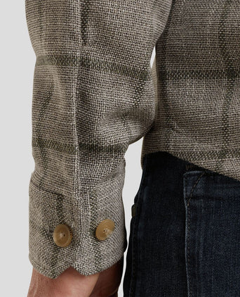 Overshirt ruiten taupe
