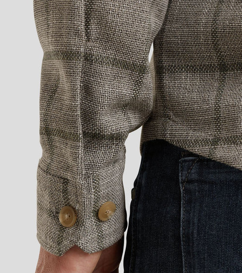 Overshirt ruiten taupe