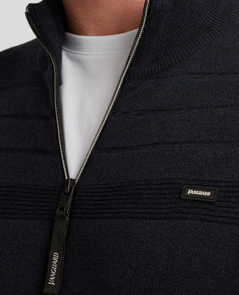 Vest bonded mouline donkerblauw