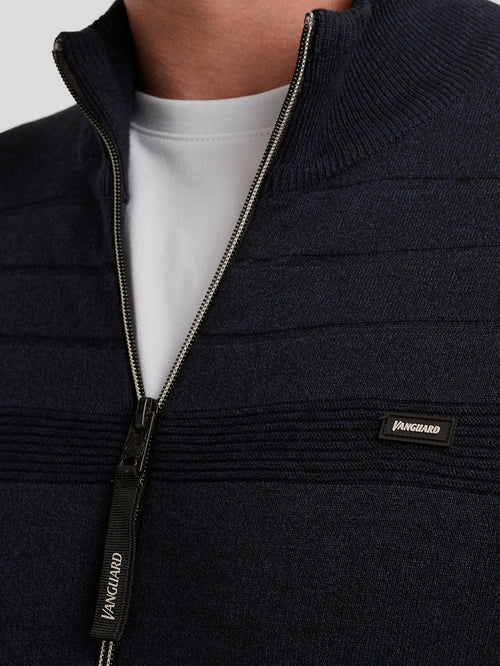 Vest bonded mouline donkerblauw