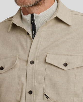 Vanguard overshirt brushed greige | Regular-fit
