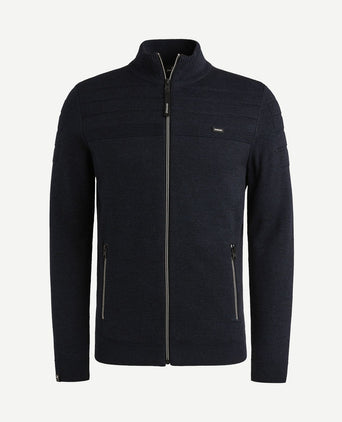Vest bonded mouline donkerblauw