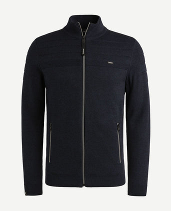 Vest bonded mouline donkerblauw