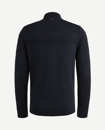 Vest bonded mouline donkerblauw
