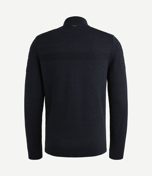Vest bonded mouline donkerblauw