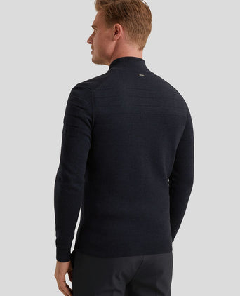 Vest bonded mouline donkerblauw