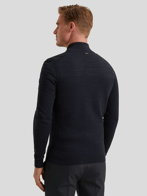 Vest bonded mouline donkerblauw