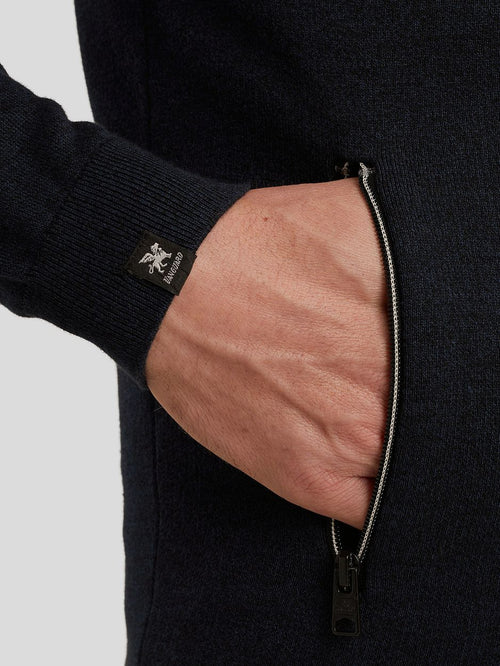 Vest bonded mouline donkerblauw