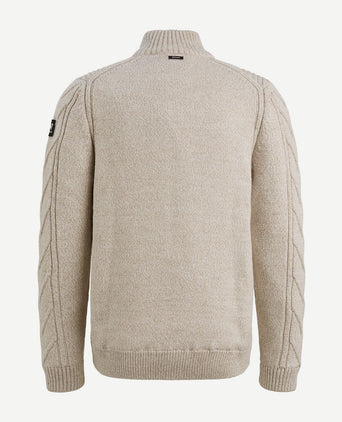 Vest structuur wol blend beige