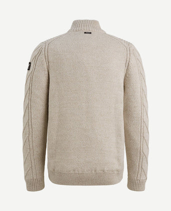 Vest structuur wol blend beige