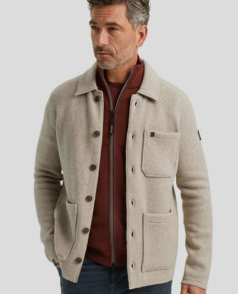 Overshirt button beige