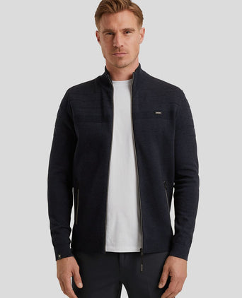 Vest bonded mouline donkerblauw