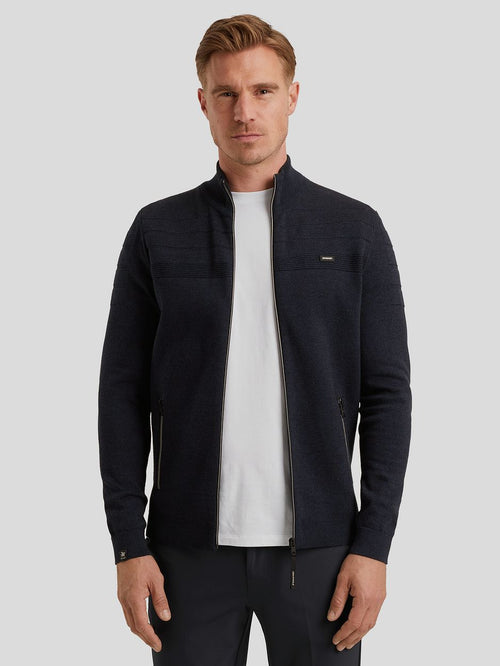 Vest bonded mouline donkerblauw