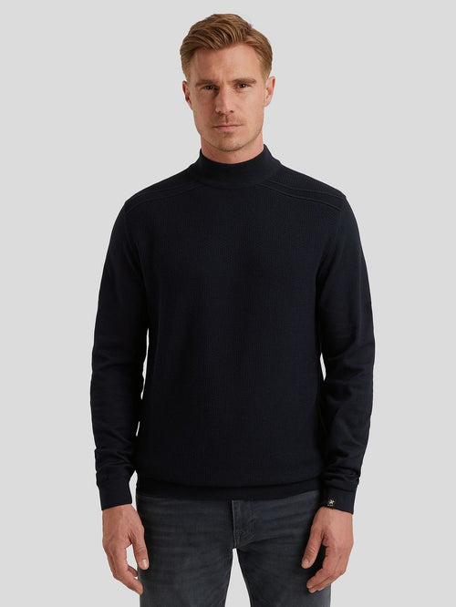 Trui knitted donkerblauw
