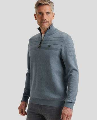 Vanguard trui halve rits structuur lichtblauw | Regular-fit