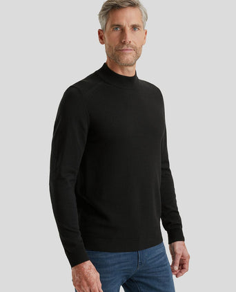 Vanguard trui knitted turtle zwart | Regular-fit