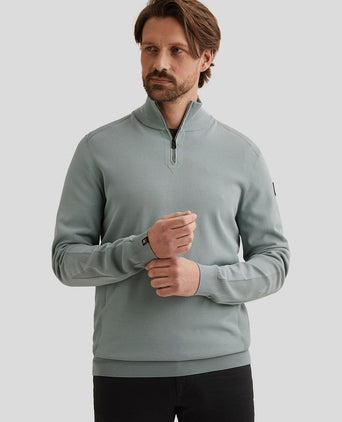Trui halve rits blauw