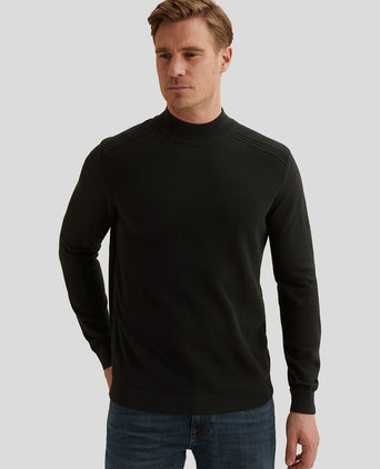 Trui knitted turtle zwart