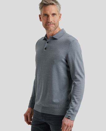 Longsleeve poloshirt blauw