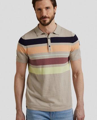 Knitted polo beige