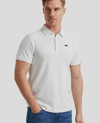 Knitted poloshirt ecru