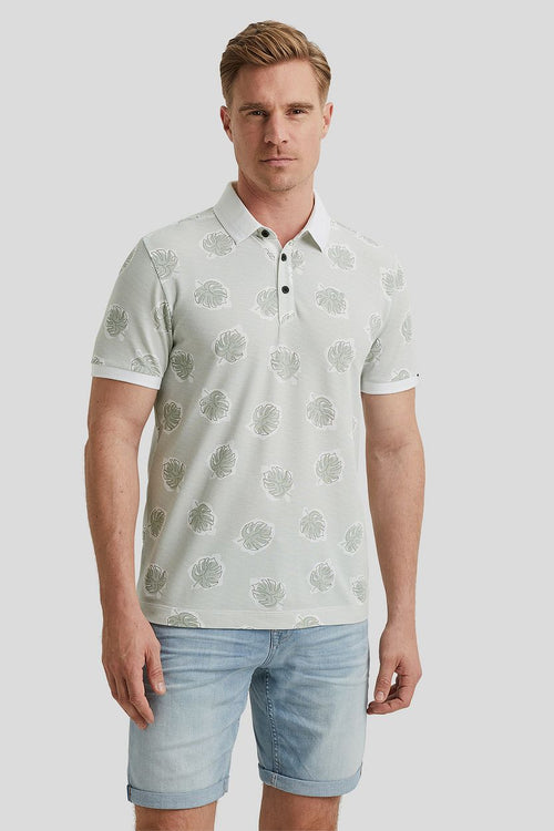 Piqué polo print lichtgroen