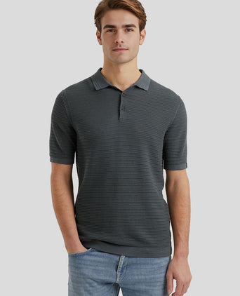 Poloshirt structuur dark slate