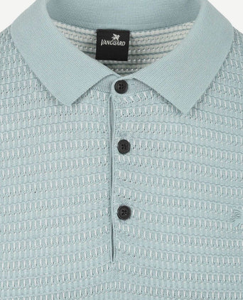 Knitted poloshirt arona blauw