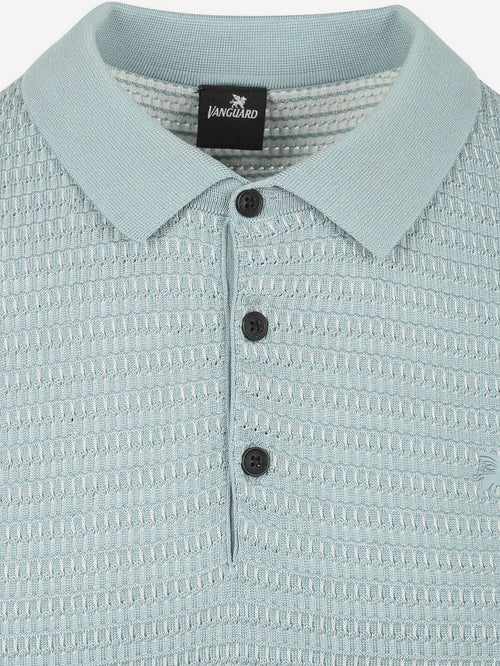 Knitted poloshirt arona blauw