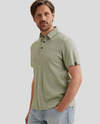 Poloshirt jacquard jersey groen