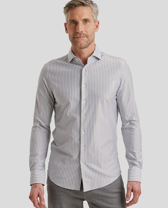 Vanguard overhemd elevated knit streep blauw | Regular-fit