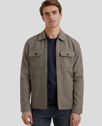 Vanguard overshirt brushed taupe | Regular-fit