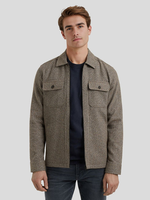 Vanguard overshirt brushed taupe | Regular-fit