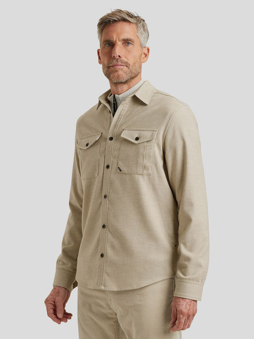 Vanguard overshirt brushed greige | Regular-fit