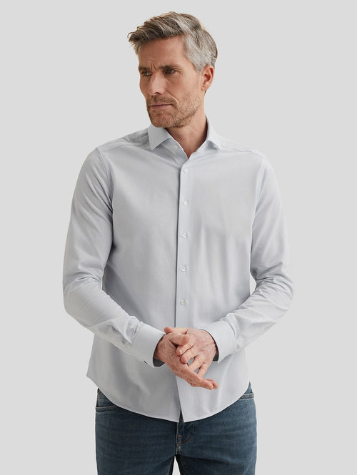 Overhemd elevated knit lichtblauw