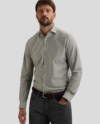 Overhemd elevated knit streep blauw