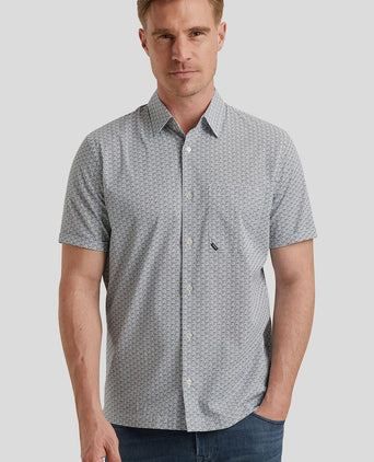 Short sleeve overhemd print blauw