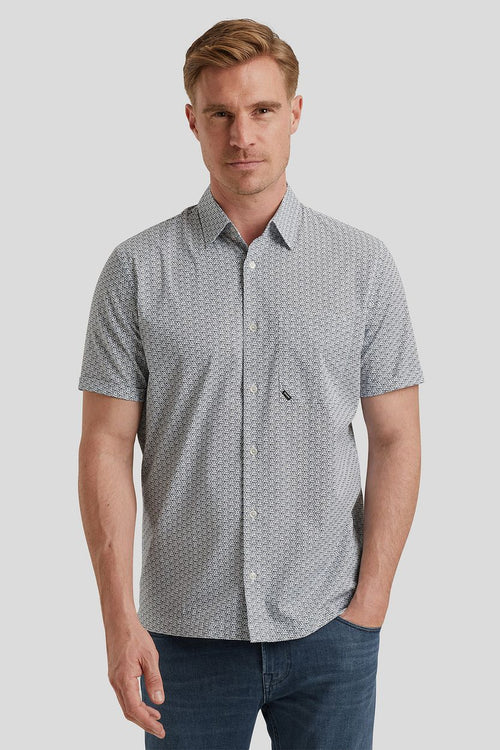 Short sleeve overhemd print blauw