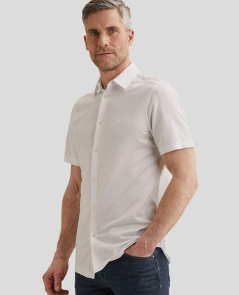Short sleeve overhemd jersey wit