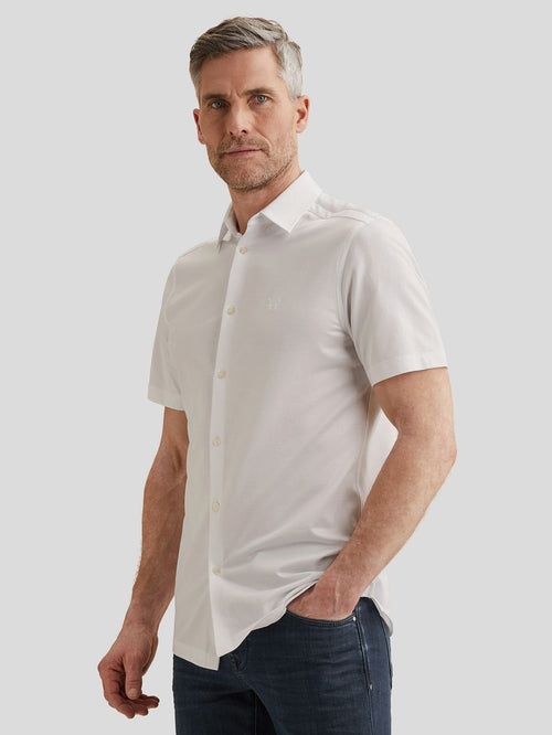 Short sleeve overhemd jersey wit