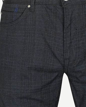V7 rider broek ruit donkerblauw