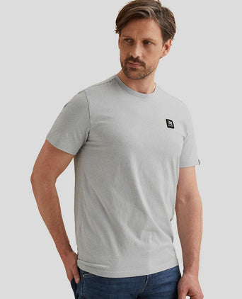 T-shirt logo melange lichtblauw