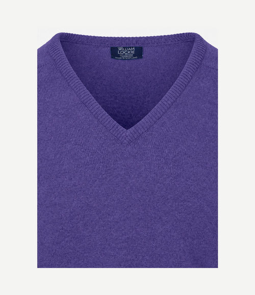 V-hals lamswol heliotrope